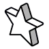Outlined star with dimensional edges