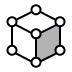 Wireframe cube with connected corner points