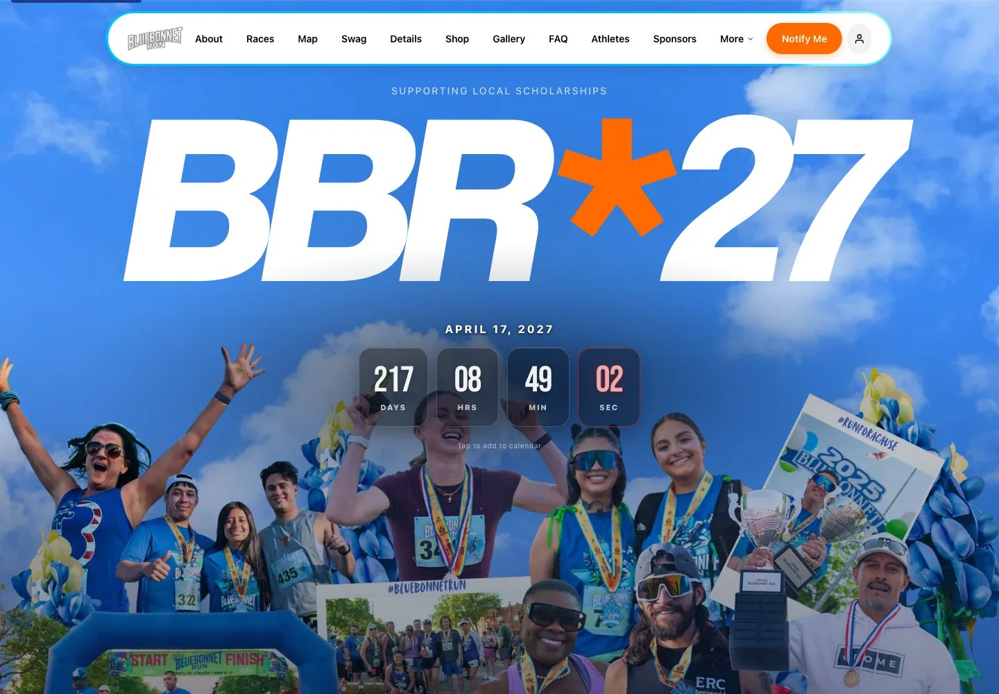 BBR*27 live website homepage