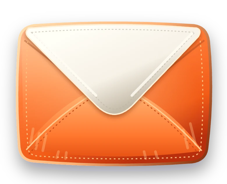 Orange envelope with a cream-colored flap